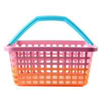 AI generated 3D Rendering of a Colorful Plastic Basket on Transparent Background - Ai Generated png