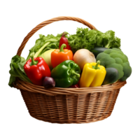 AI generated 3D Rendering of a Vegetables in a Basket on Transparent Background - Ai Generated png