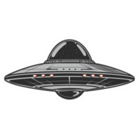 ai gegenereerd sticker van een ufo schip Aan een transparant achtergrond - ai gegenereerd png