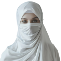 ai genererad muslim kvinna bär hijaab på transparent bakgrund - ai genererad png
