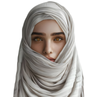 ai genererad muslim kvinna bär hijaab på transparent bakgrund - ai genererad png