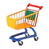 AI generated 3D Rendering of a Colorful Shopping Cart on Transparent Background - Ai Generated png