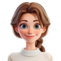 AI generated 3D Rendering of a Cartoon Girl Standing on Transparent Background - Ai Generated png