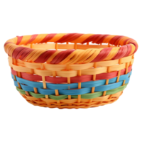 AI generated 3D Rendering of a Empty Fruits or Vegetables Basket on Transparent Background - Ai Generated png