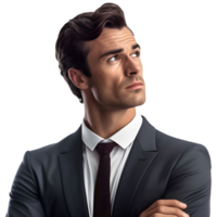 AI generated Young Businessman Standing on Transparent background - Ai Generated png