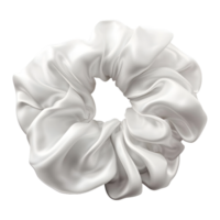 AI generated Beautiful white silk scrunchie on Transparent background - Ai Generated png