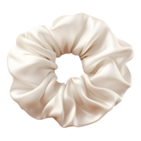 ai genererad skön vit silke scrunchie på transparent bakgrund - ai genererad png