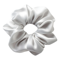 AI generated Beautiful white silk scrunchie on Transparent background - Ai Generated png