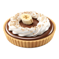 AI generated Cake With Banana Toppings on Transparent background - Ai Generated png