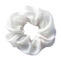 ai gerado lindo branco seda scrunchie em transparente fundo - ai gerado png