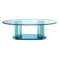 ai gegenereerd 3d renderen van een glas tafel Aan transparant achtergrond - ai gegenereerd png