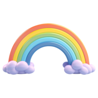 ai gegenereerd 3d renderen van een kleurrijk regenboog Aan transparant achtergrond - ai gegenereerd png