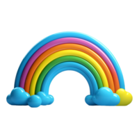 AI generated 3D Rendering of a Colorful Rainbow on Transparent Background - Ai Generated png