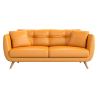 ai generado 3d representación de un hermosa sofá en transparente antecedentes - ai generado png