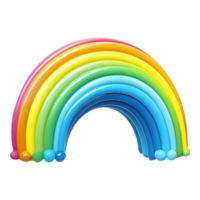 ai generado 3d representación de un vistoso arco iris en transparente antecedentes - ai generado png