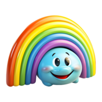 ai gerado 3d Renderização do uma colorida arco Iris em transparente fundo - ai gerado png