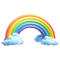 AI generated 3D Rendering of a Colorful Rainbow on Transparent Background - Ai Generated png