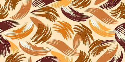 A seamless pattern of orange and brown brush strokes on a beige background vector