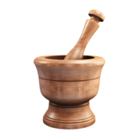 AI generated 3D Rendering of a Wooden Mortar or Pestle on Transparent Background - Ai Generated png