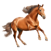 ai generato 3d interpretazione di un' cavallo in esecuzione su trasparente sfondo - ai generato png