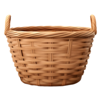 AI generated Empty Wooden Basket on Transparent background - Ai Generated png
