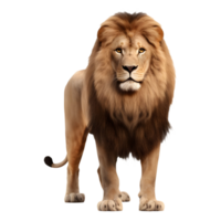 ai généré Lion permanent sur transparent Contexte - ai généré png