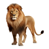 ai généré Lion permanent sur transparent Contexte - ai généré png