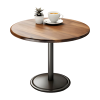 AI generated Rounded Wooden Table on Transparent background - Ai Generated png