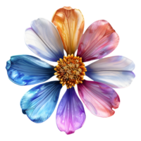 ai gerado 3d Renderização do uma colorida flor em transparente fundo - ai gerado png