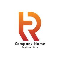 RP or PR letter logo design icon vector