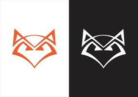 Fox head logo design icon vector