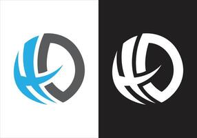 HD letter round shape logo design icon vector