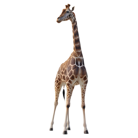 ai gerado 3d Renderização do uma girafa em pé em transparente fundo - ai gerado png