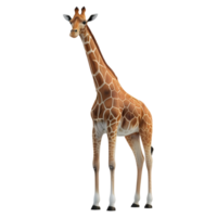 ai generiert 3d Rendern von ein Giraffe Stehen auf transparent Hintergrund - - ai generiert png