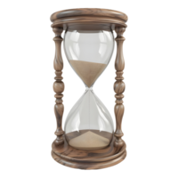 ai generado 3d representación de un marrón reloj de arena en transparente antecedentes - ai generado png