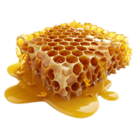 ai generiert 3d Rendern von ein Bienenwabe auf transparent Hintergrund - - ai generiert png