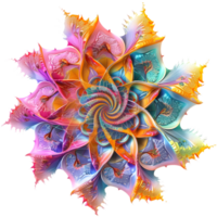 ai generiert 3d Rendern von ein Mandala Kunst Blume auf transparent Hintergrund - - ai generiert png