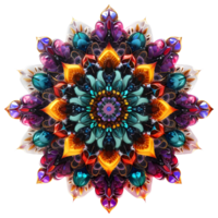 ai generiert 3d Rendern von ein Mandala Kunst Blume auf transparent Hintergrund - - ai generiert png