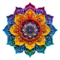 ai generiert 3d Rendern von ein Mandala Kunst Blume auf transparent Hintergrund - - ai generiert png