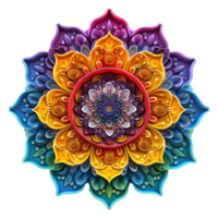 ai généré 3d le rendu de une mandala art fleur sur transparent Contexte - ai généré png