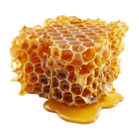 AI generated 3D Rendering of a Honeycomb on Transparent Background - Ai Generated png
