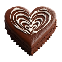 AI generated Love Heart Chocolate Cake on Transparent background - Ai Generated png