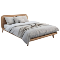 AI generated 3D Rendering of a Luxury Bed on Transparent Background - Ai Generated png