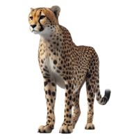 ai generado 3d representación de un salvaje leopardo en transparente antecedentes - ai generado png
