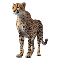 ai gerado 3d Renderização do uma selvagem leopardo em transparente fundo - ai gerado png