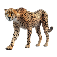 ai generado 3d representación de un salvaje leopardo en transparente antecedentes - ai generado png