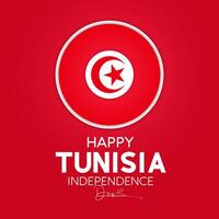 Happy Tunisia independence day celebration every year in 20th March. National holiday day of Tunisia's waving flags. Vector illustration for banner, greeting card, poster with background.