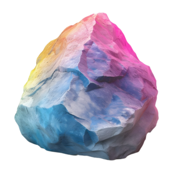 ai genererad 3d tolkning av en färgrik sten på transparent bakgrund - ai genererad png