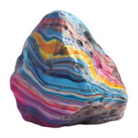 ai generado 3d representación de un vistoso Roca en transparente antecedentes - ai generado png