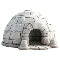 ai gerado 3d Renderização do uma iglu gelo casa em transparente fundo - ai gerado png